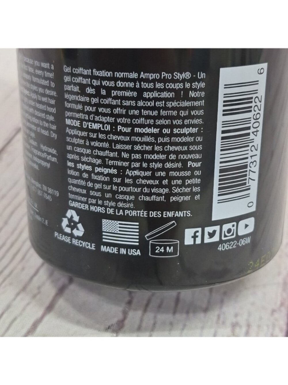 (2) Ampro Pro Style Regular Hold Protein Hair Styling Gel~Non-Flaking~Vegan~6oz - Picture 4 of 6